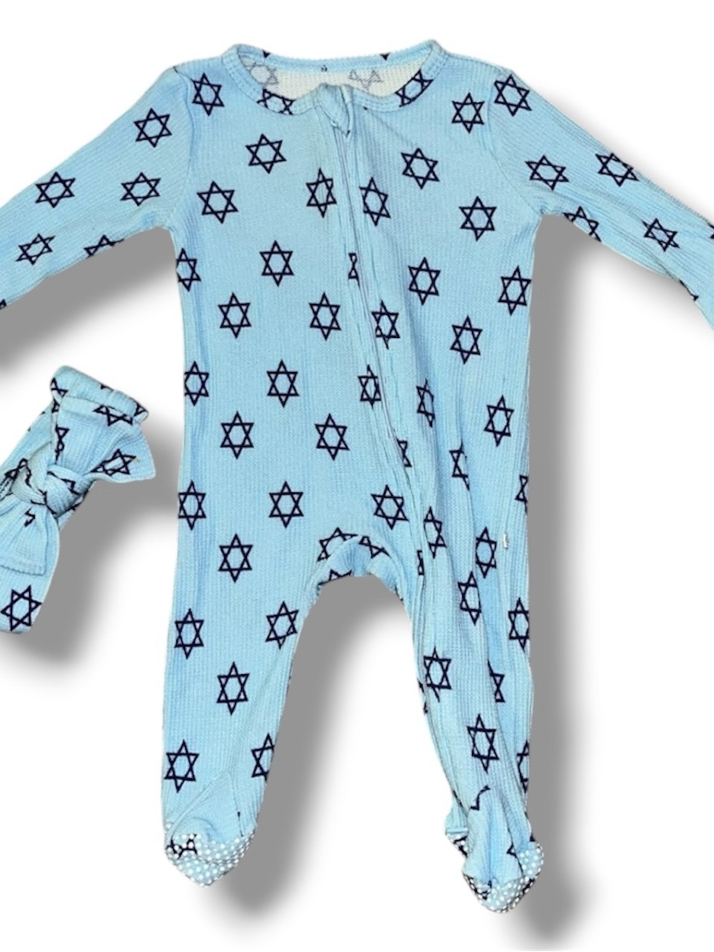 Caden Lane Newborn Bamboo Star of David Sleeper & Headband Set
